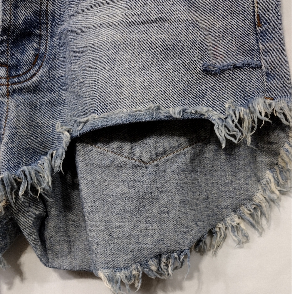 One Teaspoon Cutoff Denim Jean Shorts Womens 29 Blue Bobo Retro 90s Y2K Casual - Picture 5 of 9